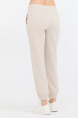 Neutral Taupe/ Olive/ Tan Bandana Patch Jogger | Vintage Havana Women