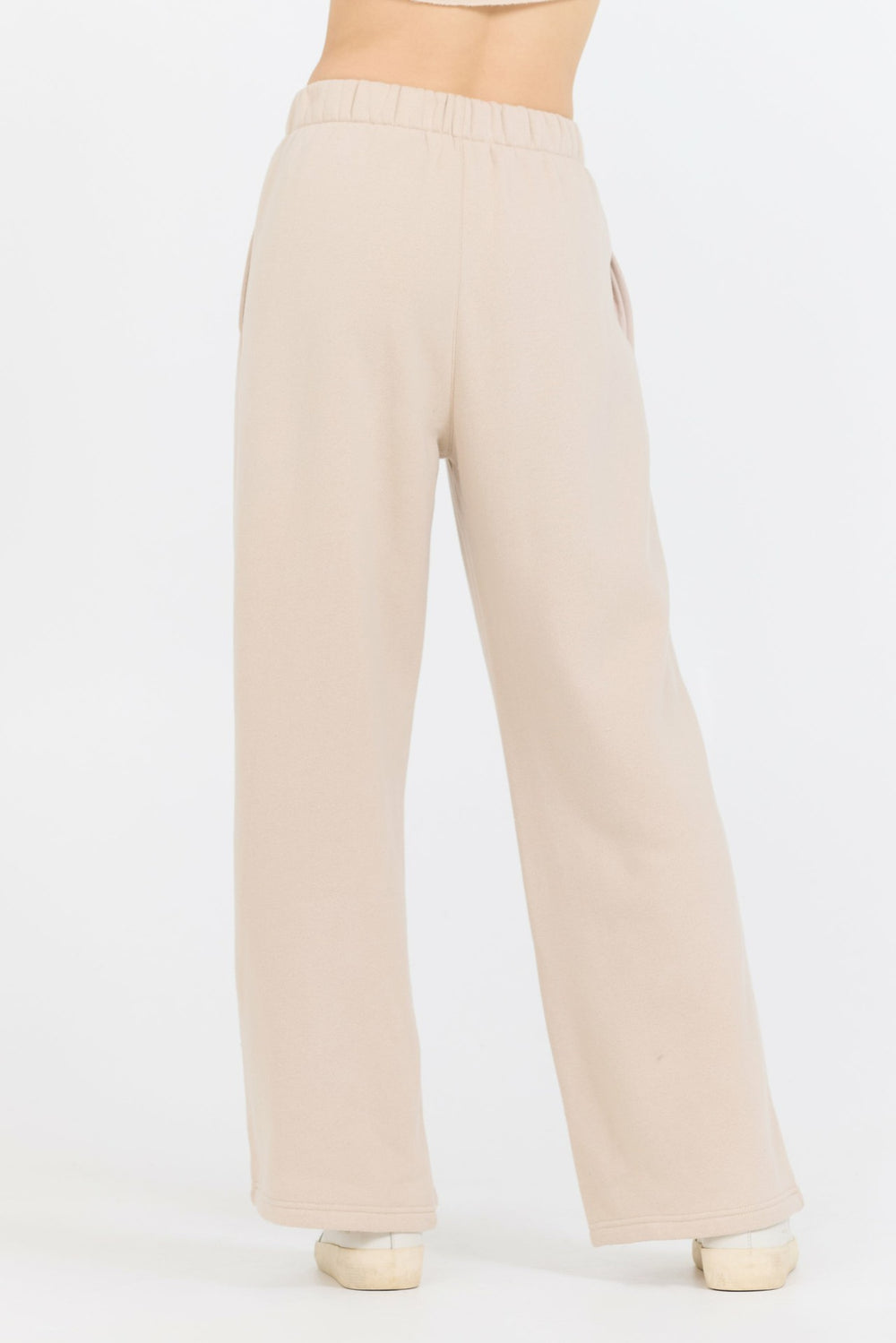 Vanilla Cream Cotton Blend Fleece Wide Leg Pant | Vintage Havana Women