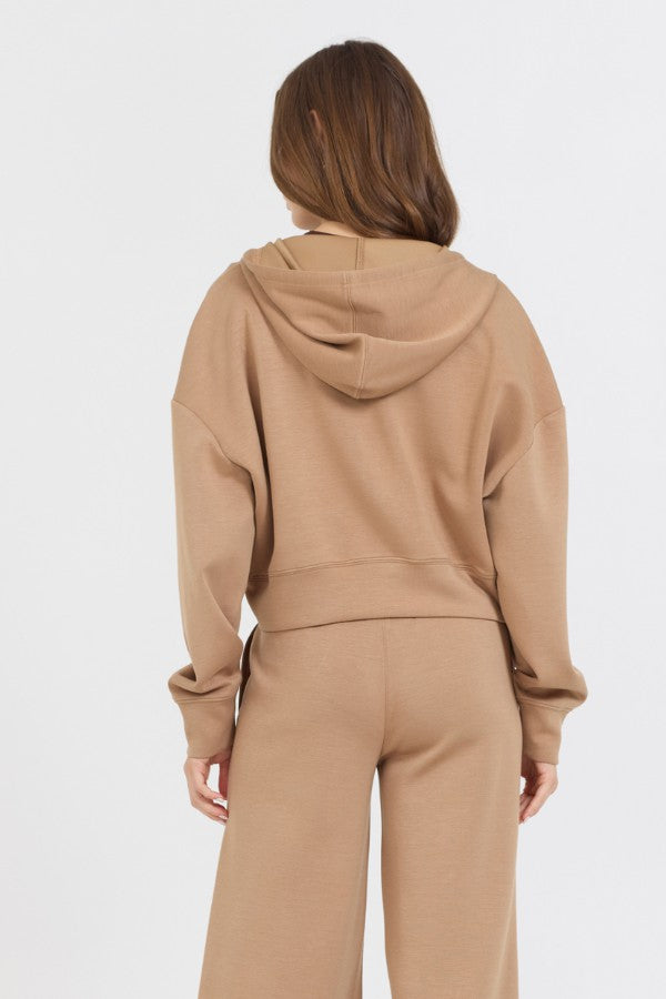 Caramel Cloud Fleece Crop Zip Up | Vintage Havana Women