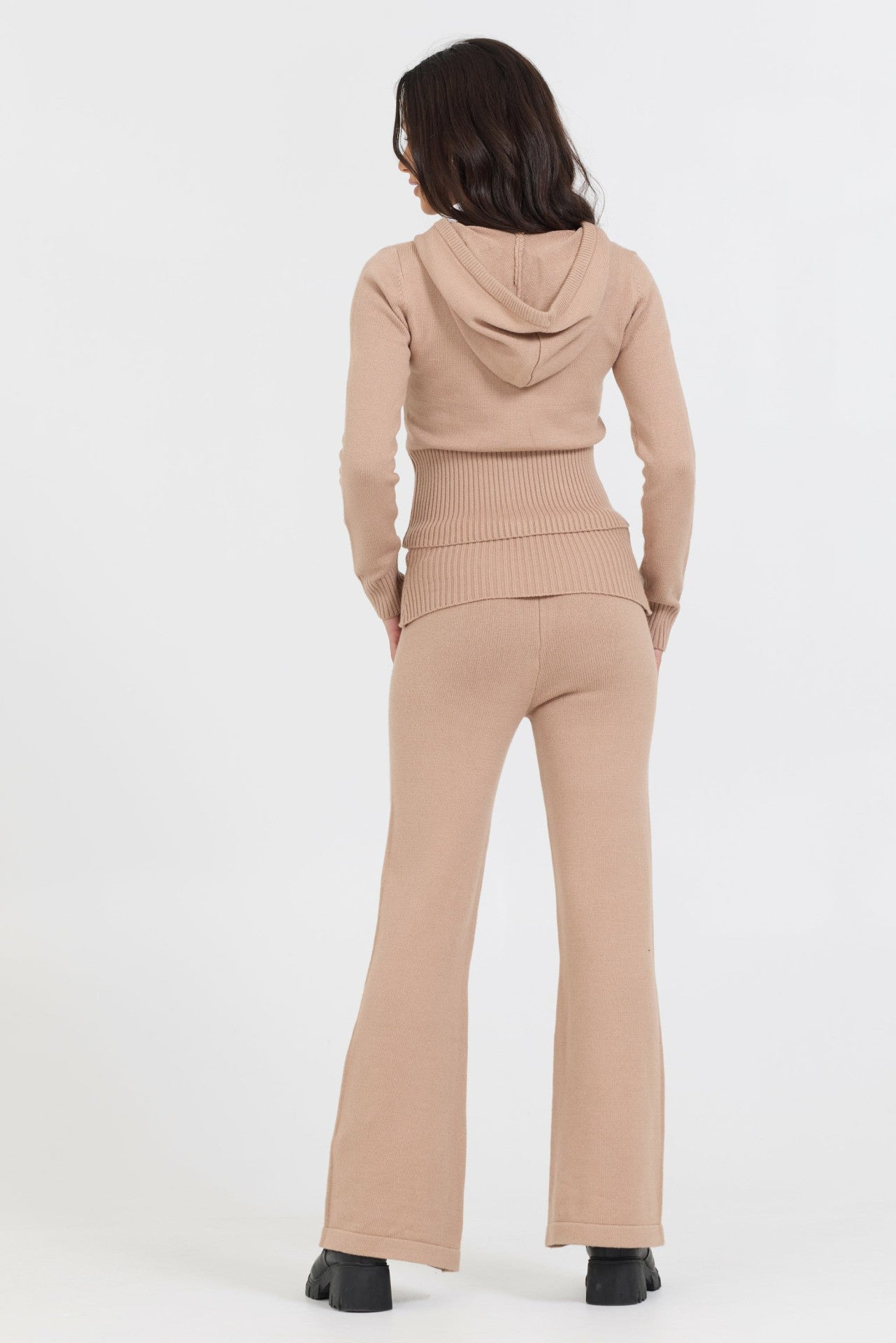 Salted Caramel Slim Fit Knit Fold Over Flare Pant | Vintage Havana Women
