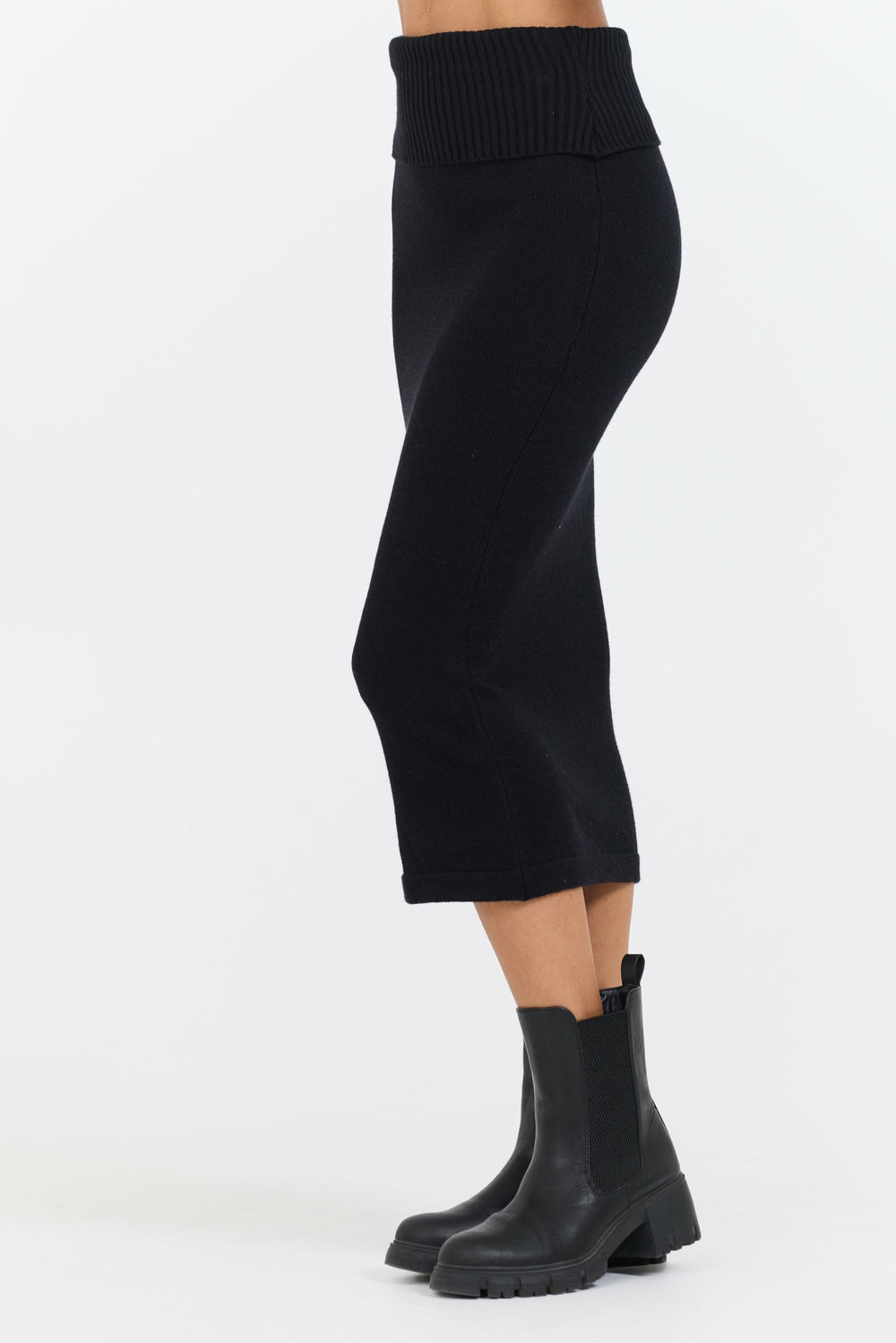 Black Knit Midi Skirt | Vintage Havana Women