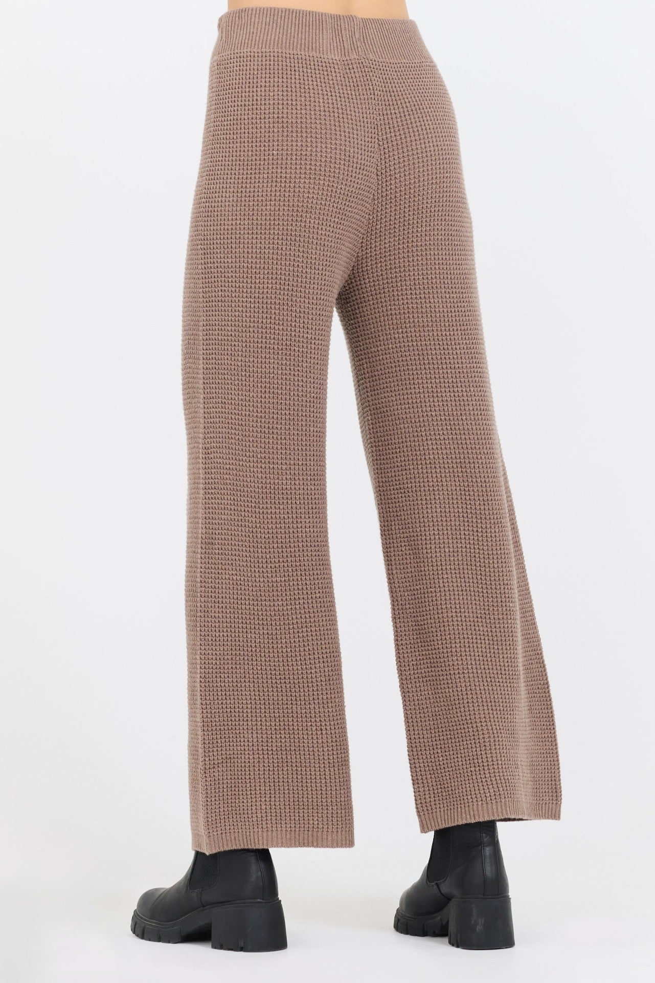 Heather Brown Waffle Knit Flare Pant | Vintage Havana Women