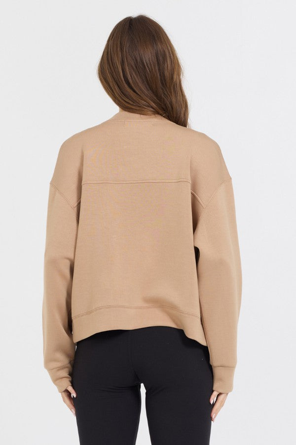 Caramel Heavy Cloud Fleece Bomber Jacket | Vintage Havana Women