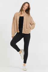 Caramel Heavy Cloud Fleece Bomber Jacket | Vintage Havana Women