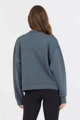 Mountain Grey Heavy Cloud Fleece Bomber Jacket | Vintage Havana Women