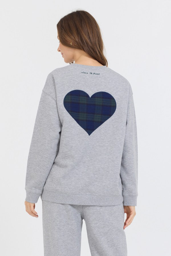 Heather Grey Essential Fleece Crew W/ Self Love Club Crewneck | Vintage Havana Women