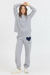 Heather Grey Essential Fleece Crew W/ Self Love Club Crewneck | Vintage Havana Women