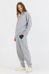 Heather Grey Essential Fleece Crew W/ Self Love Club Crewneck | Vintage Havana Women