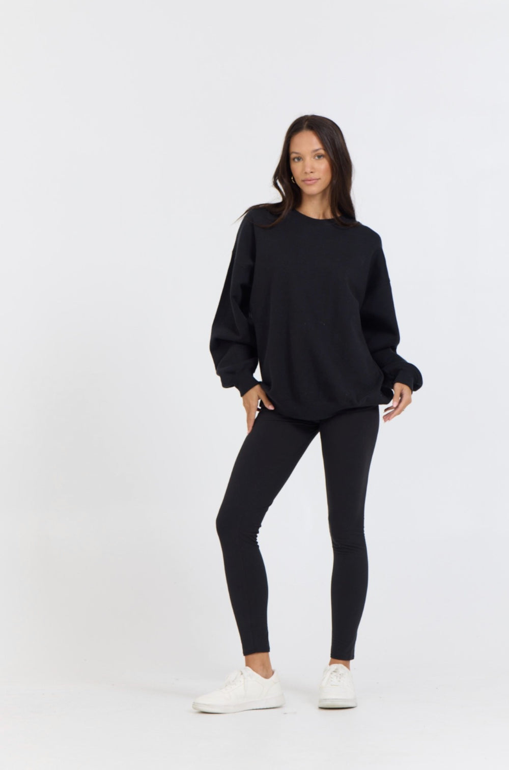 Black Proweave Crewneck | Vintage Havana Women