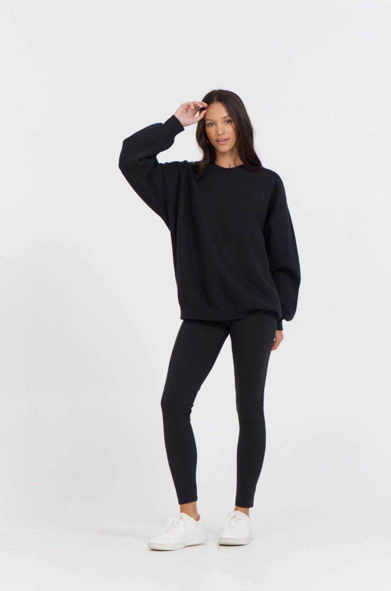 Black Proweave Crewneck | Vintage Havana Women