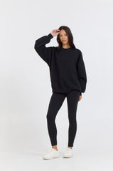 Black Proweave Crewneck | Vintage Havana Women