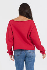 Red Off Shoulder Graphic Top | Vintage Havana Women
