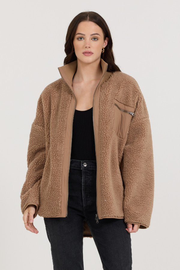 Cappuccino Sherpa Jacket | Vintage Havana Women