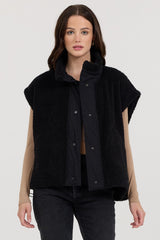 Black Sherpa Parachute Vest | Vintage Havana Women