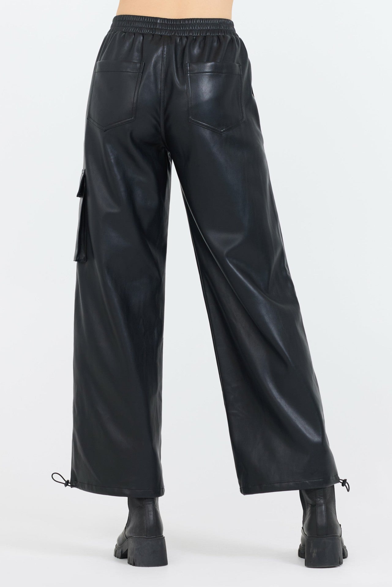 Black Leather Cargo Pants | Vintage Havana Women