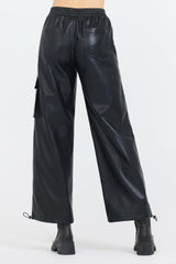 Black Leather Cargo Pants | Vintage Havana Women