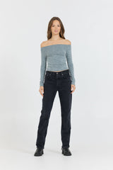Hunter Green Fitted Off The Shoulder Top | Vintage Havana Women