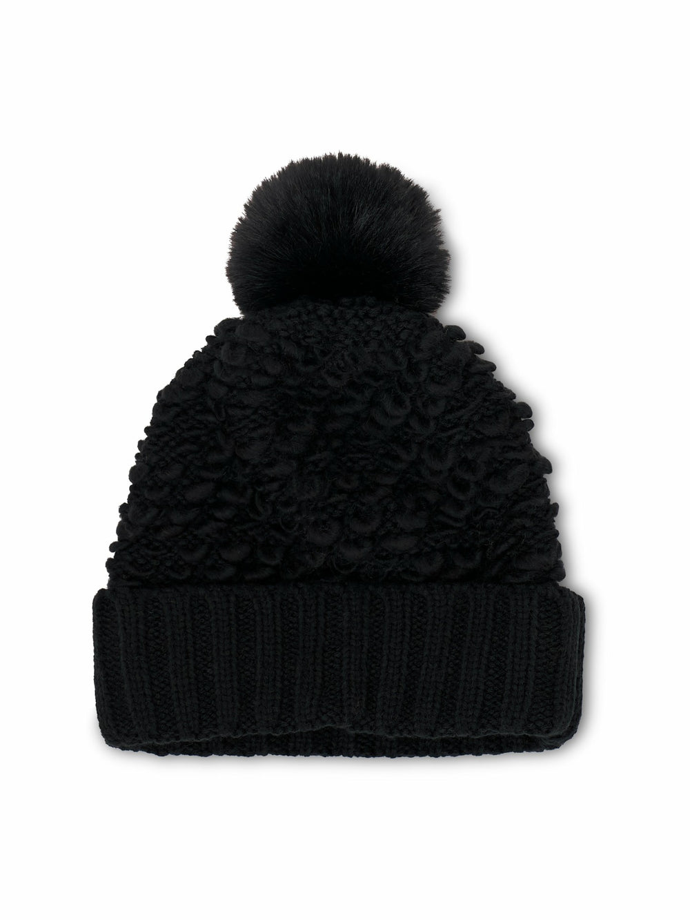 TURN UP POMPOM HAT - BLACK | Vintage Havana Women