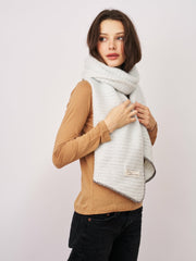 BLANKET STITCH KNIT SCARF - GREY/CHARCOAL | Vintage Havana Women