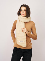 BLANKET STITCH KNIT SCARF - IVORY/WHEAT | Vintage Havana Women