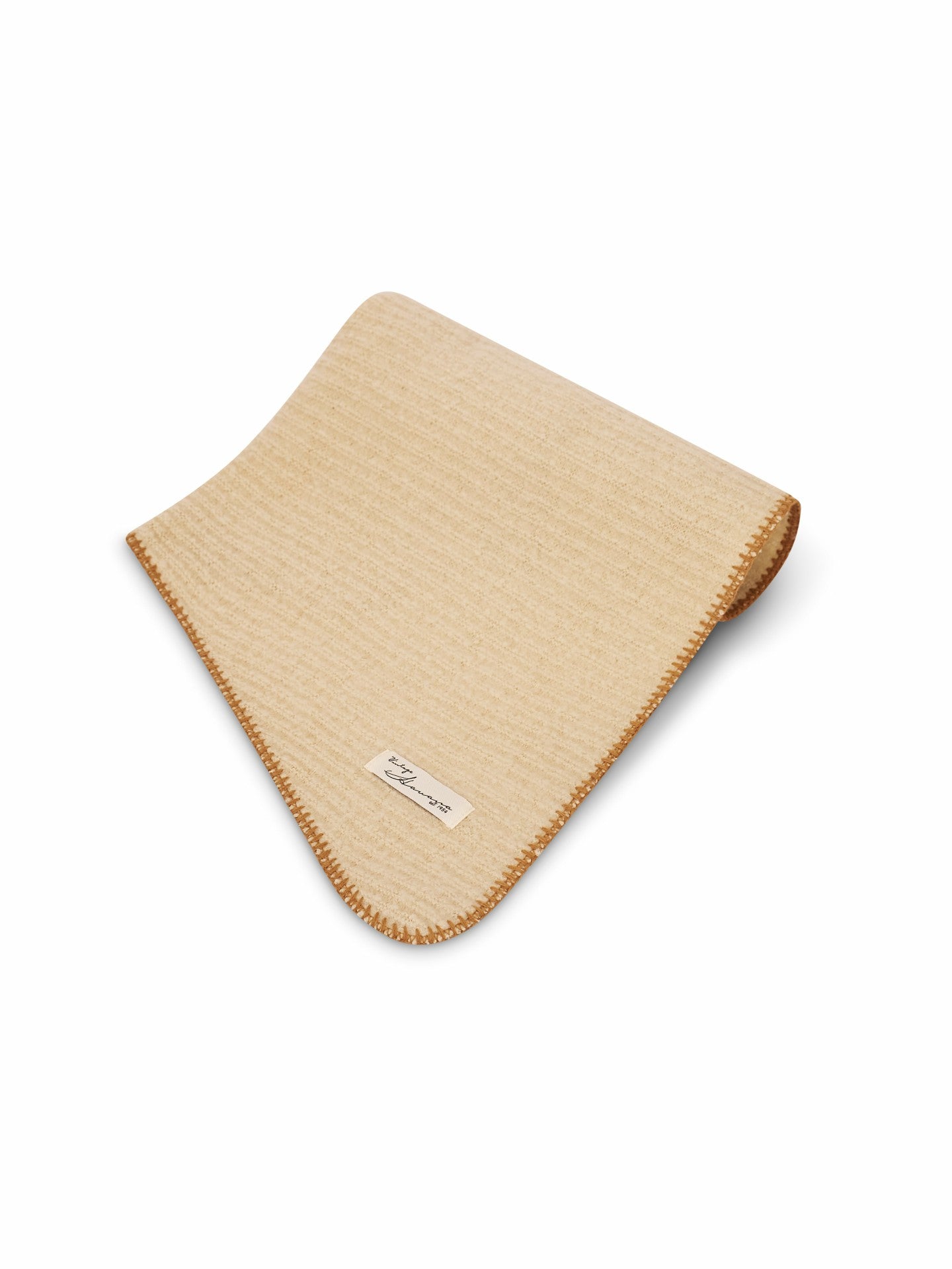 BLANKET STITCH KNIT SCARF - IVORY/WHEAT | Vintage Havana Women
