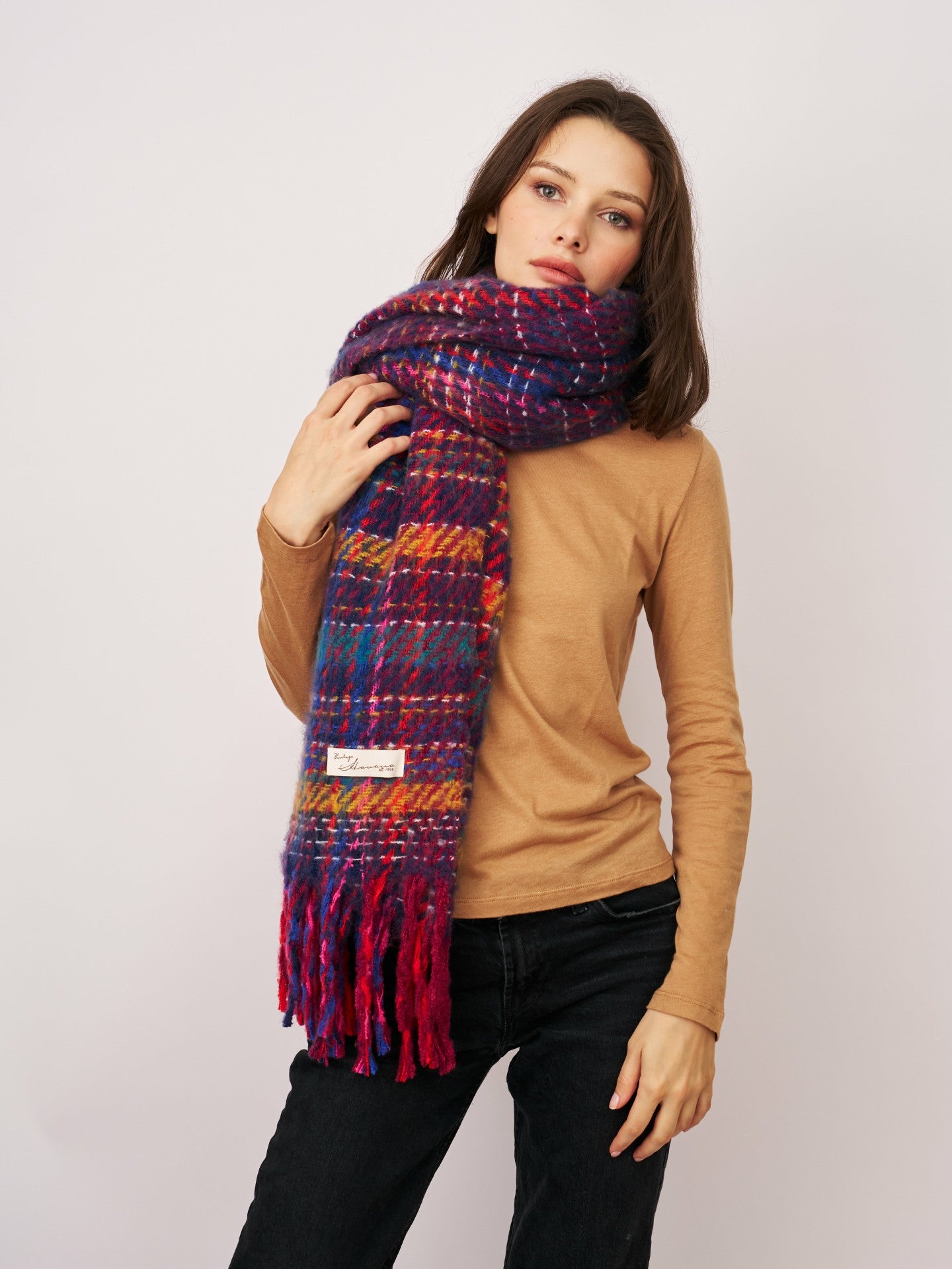 BRUSH SCARF - PINK MULTI | Vintage Havana Women