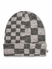 CHECK PATTERN BEANIE - GREY | Vintage Havana Women