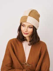 SEAM PATTERN BEANIE - TAN | Vintage Havana Women
