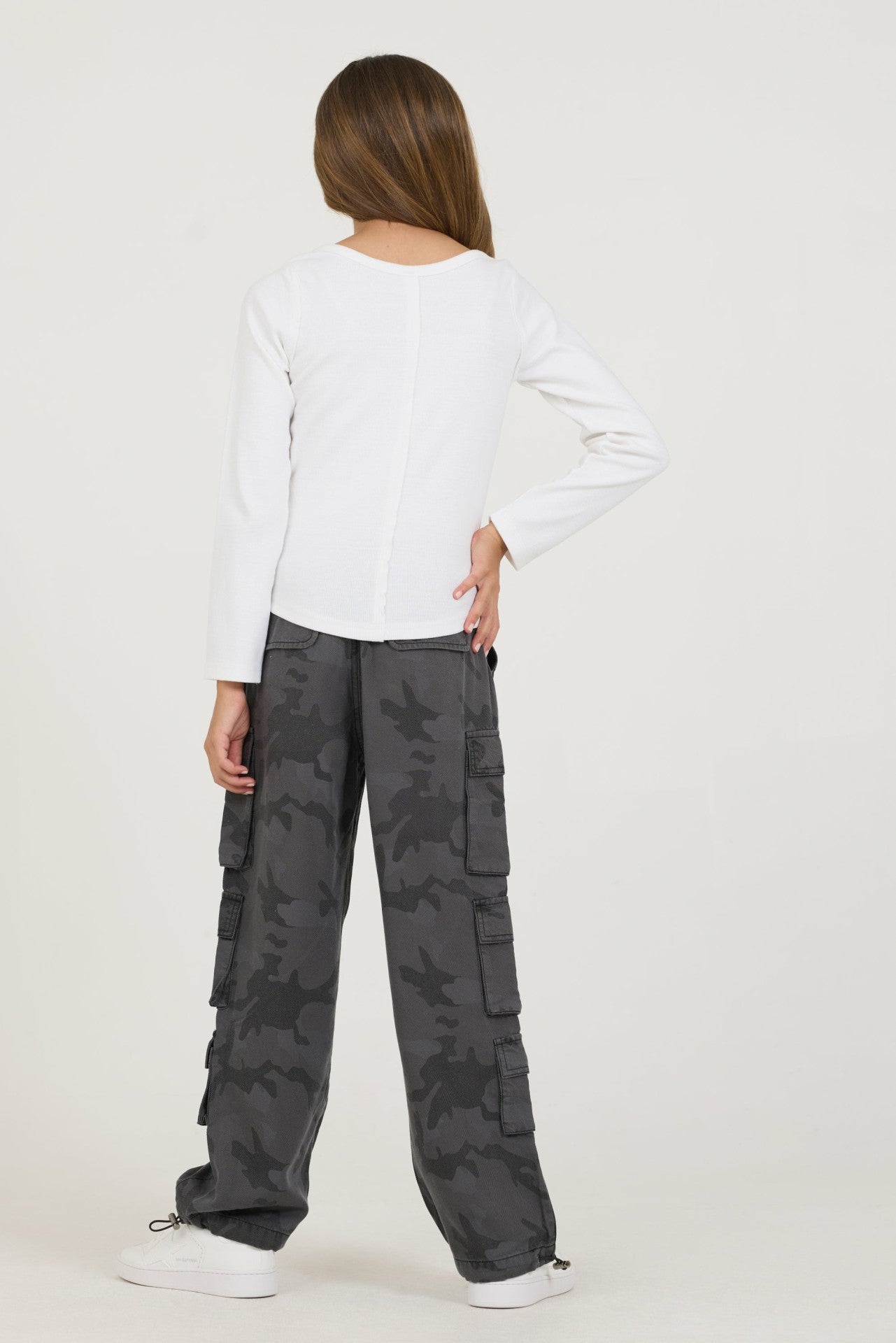 Kids White Boatneck Ribbed Tee | Vintage Havana Women