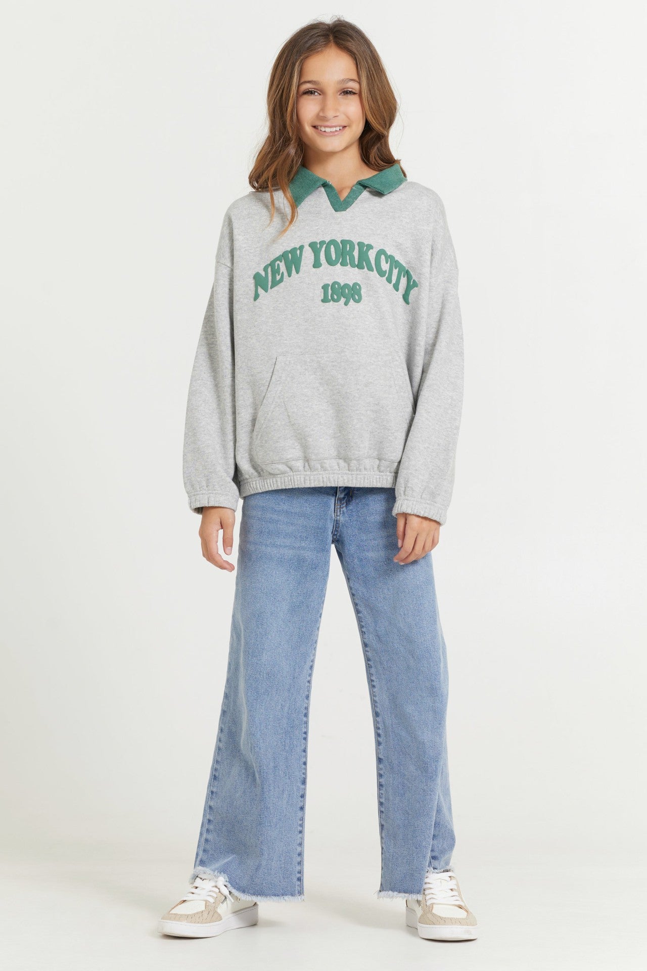 Kids Hunter Green and Grey NYC Oversized Polo | Vintage Havana Women