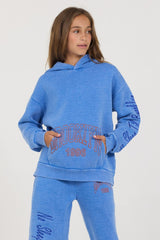 Kids Cobalt Hi-Lo Off The Shoulder Hoody | Vintage Havana Women