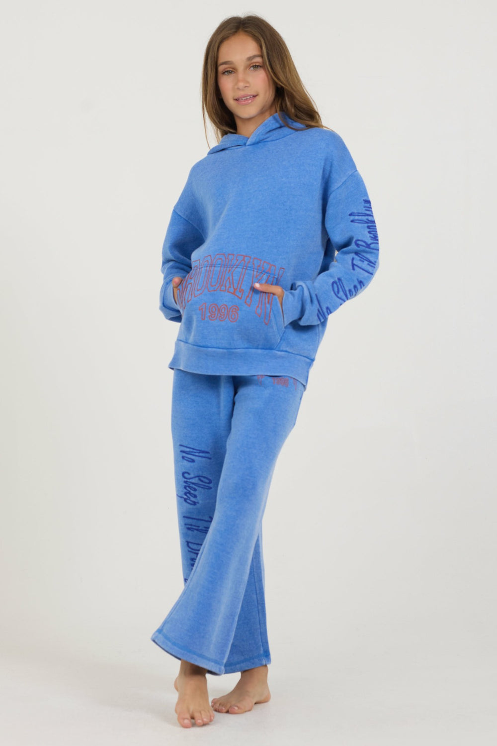 Kids Cobalt Hi-Lo Off The Shoulder Hoody | Vintage Havana Women