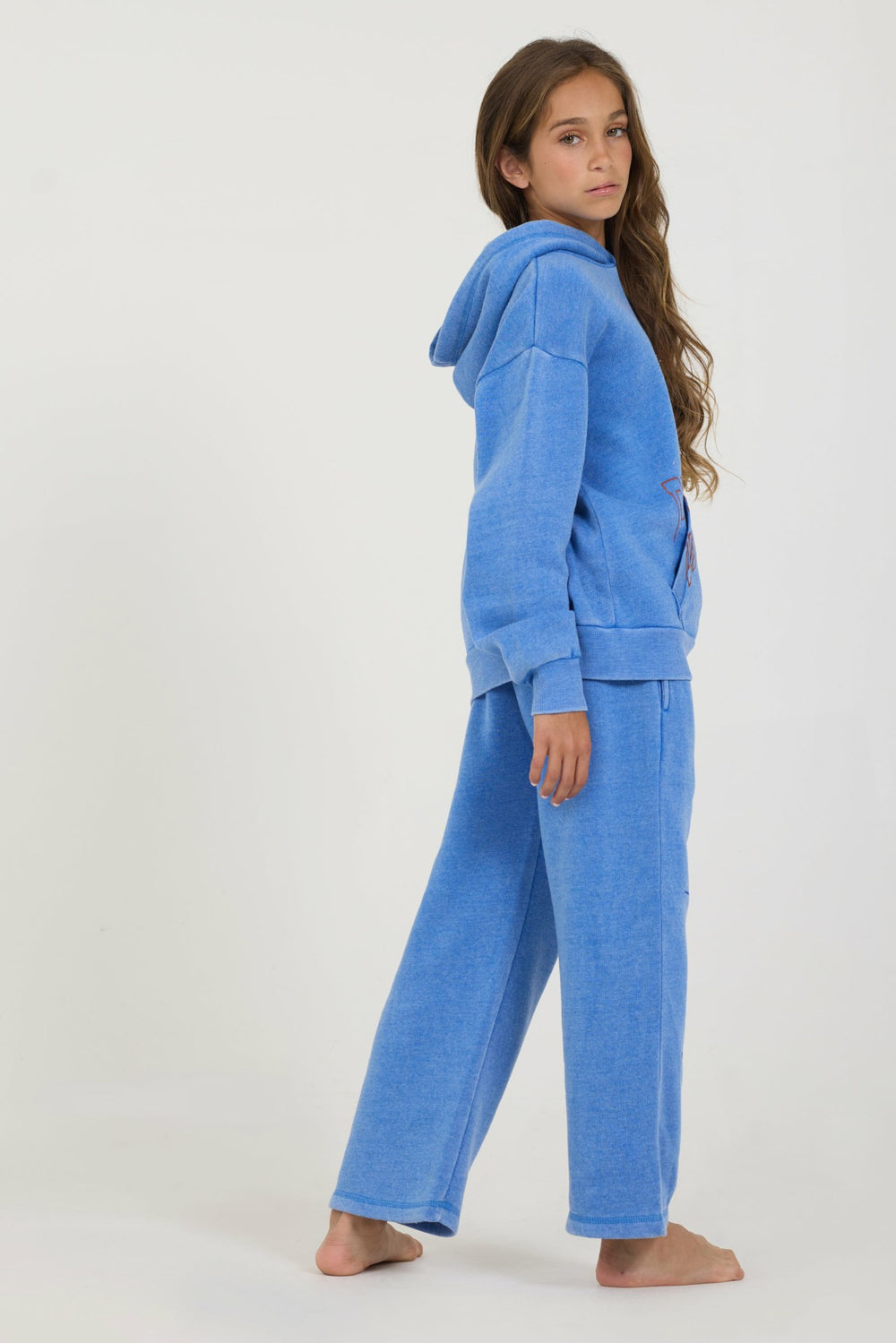 Kids Cobalt Hi-Lo Off The Shoulder Hoody | Vintage Havana Women