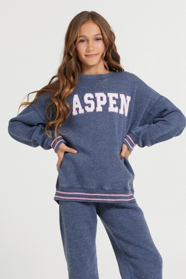 Kids Navy Aspen Patch Crew | Vintage Havana Women