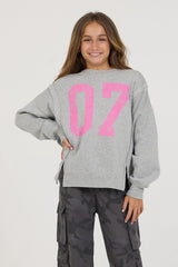 Kids Classic Grey Oversized Crewneck | Vintage Havana Women