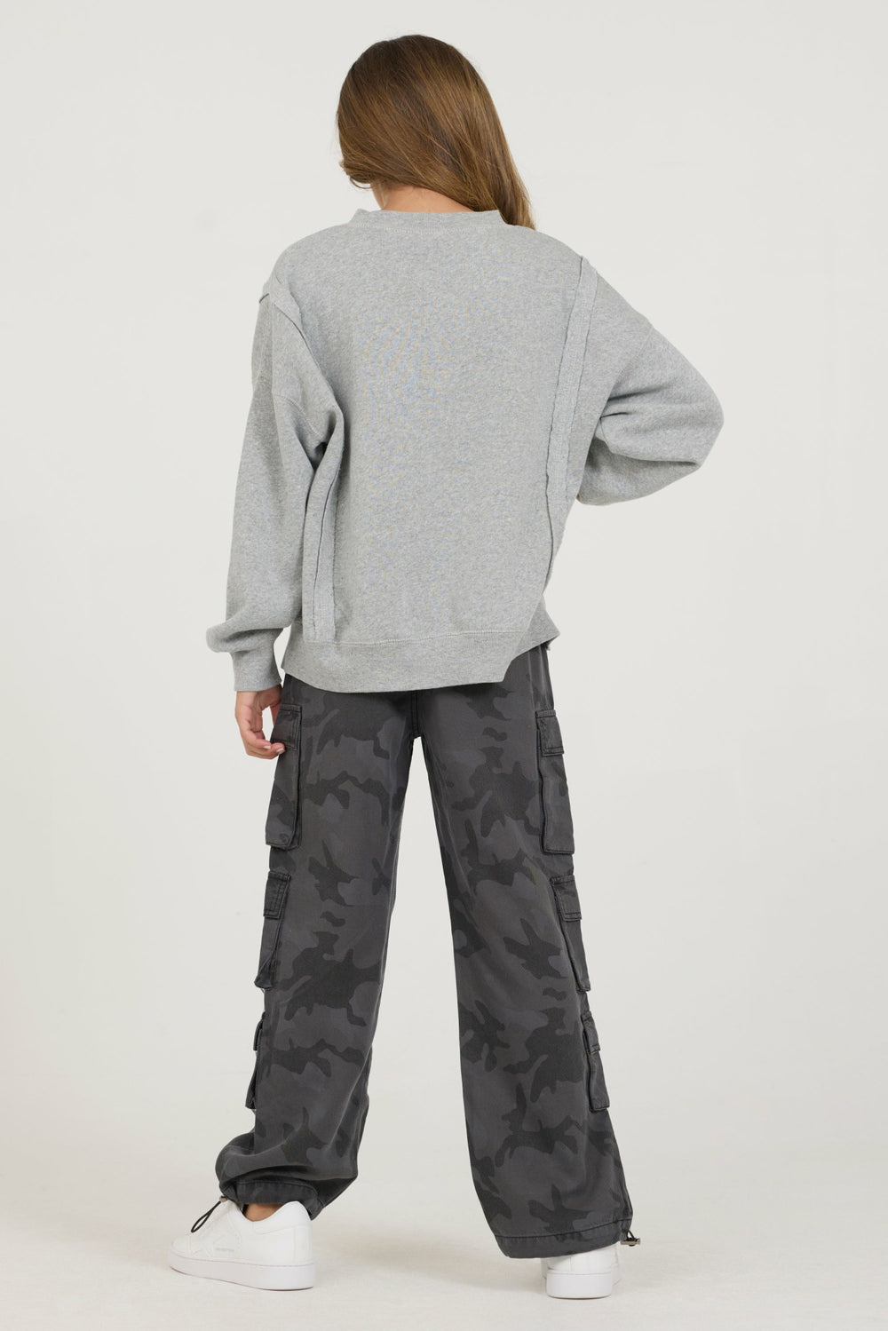 Kids Classic Grey Oversized Crewneck | Vintage Havana Women