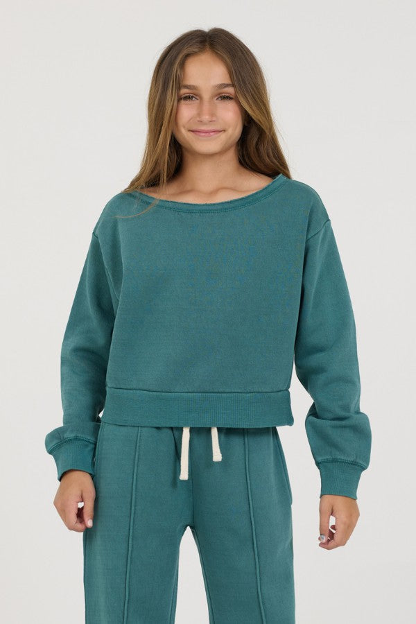 Kids Teal Off Shoulder | Vintage Havana Clothing