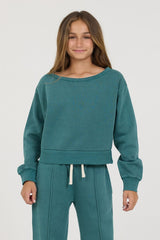 Kids Teal Off Shoulder | Vintage Havana Clothing