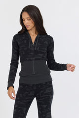 Autumn Camo Slim Fit Knit Zip Up | Vintage Havana Women
