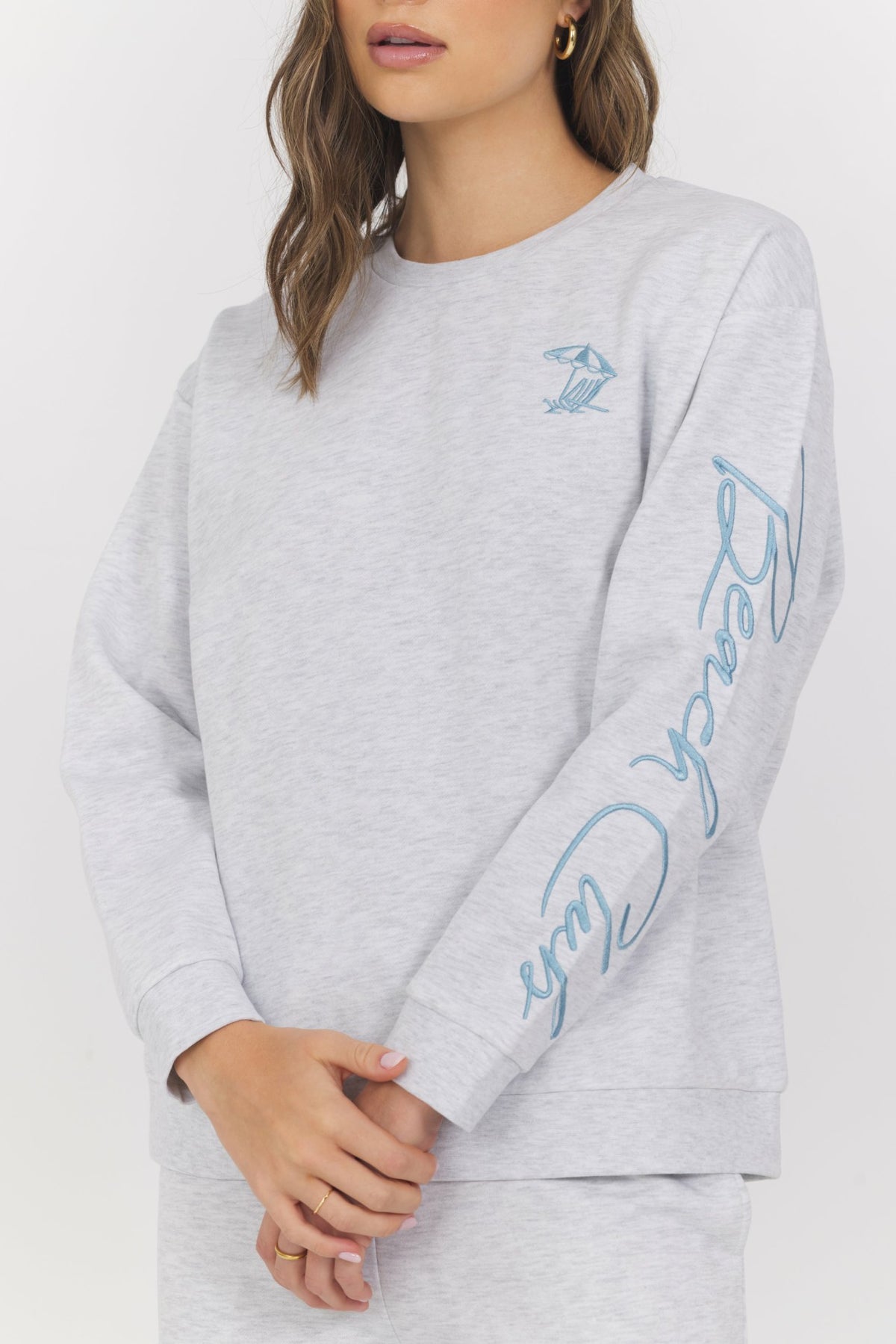 Embroidered Garment Dye Crew | Vintage Havana Women