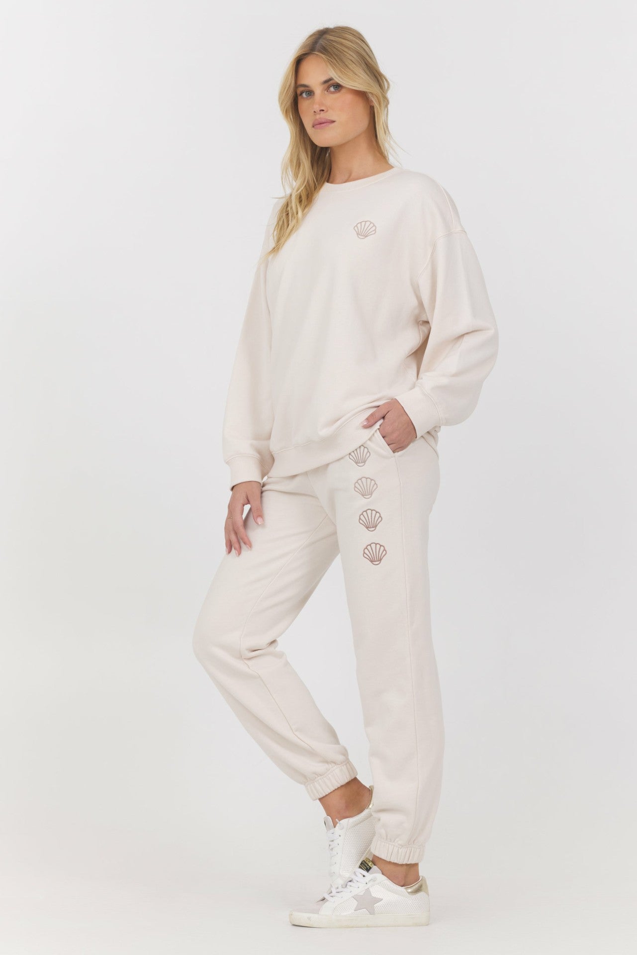 Embroidered French Terry Crew | Vintage Havana Women
