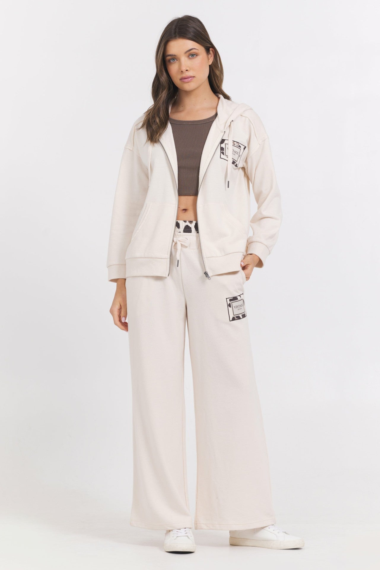 Suede Terry Zip Up | Vintage Havana Women