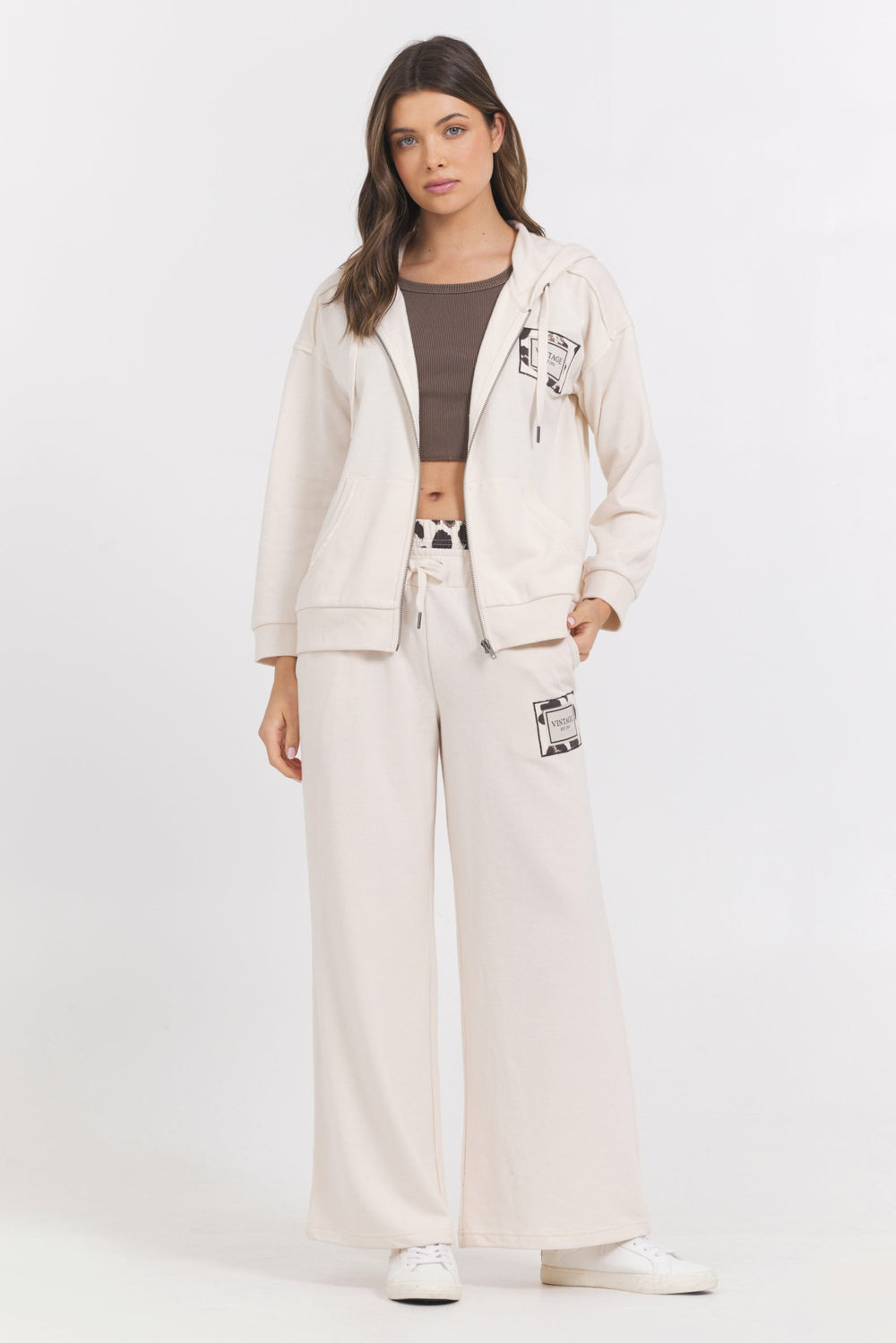 Suede Terry Zip Up | Vintage Havana Women