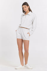 Varsity Grey Cloud Quarter Zip | Vintage Havana Women