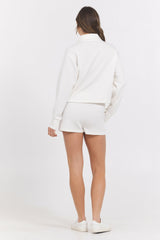 Egg Shell Cloud Quarter Zip | Vintage Havana Women