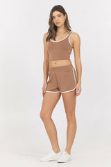 Toffee White Cloud w/ Piping Tank | Vintage Havana Women