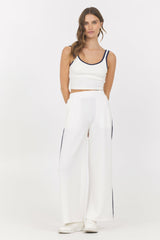 White Navy Cloud w/ Piping Tank | Vintage Havana Women