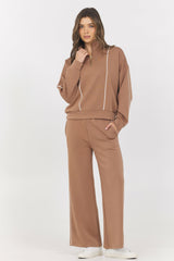 Cloud w/ Piping Quarter Zip | Vintage Havana Women