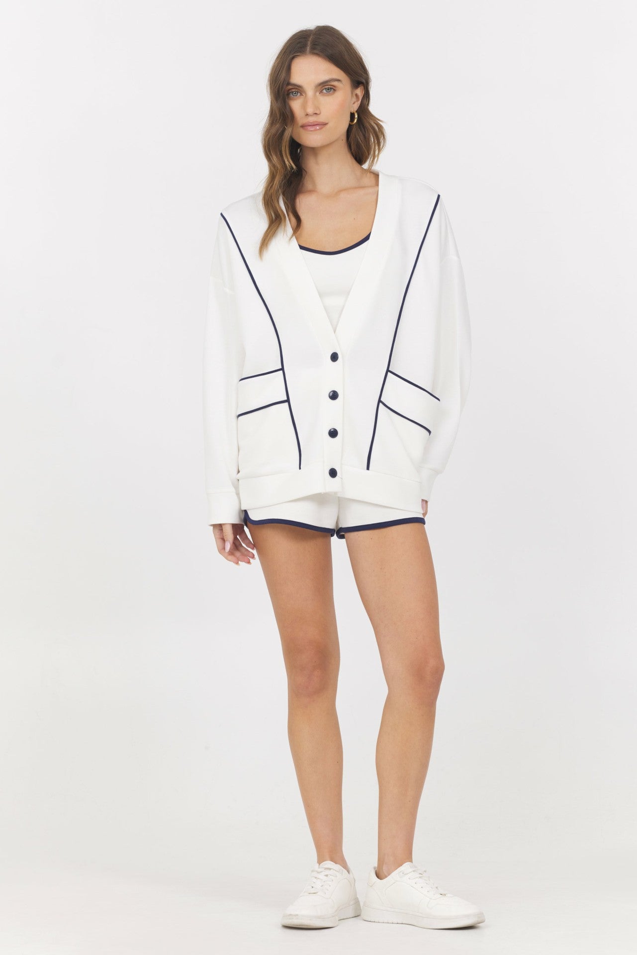 Cloud w/ Piping Cardigan | Vintage Havana Women
