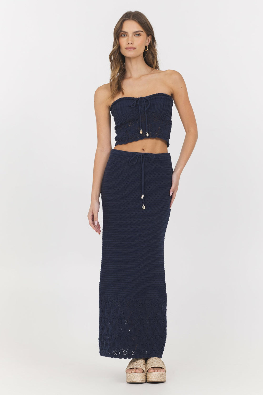 Navy Crochet Tube Top | Vintage Havana Women